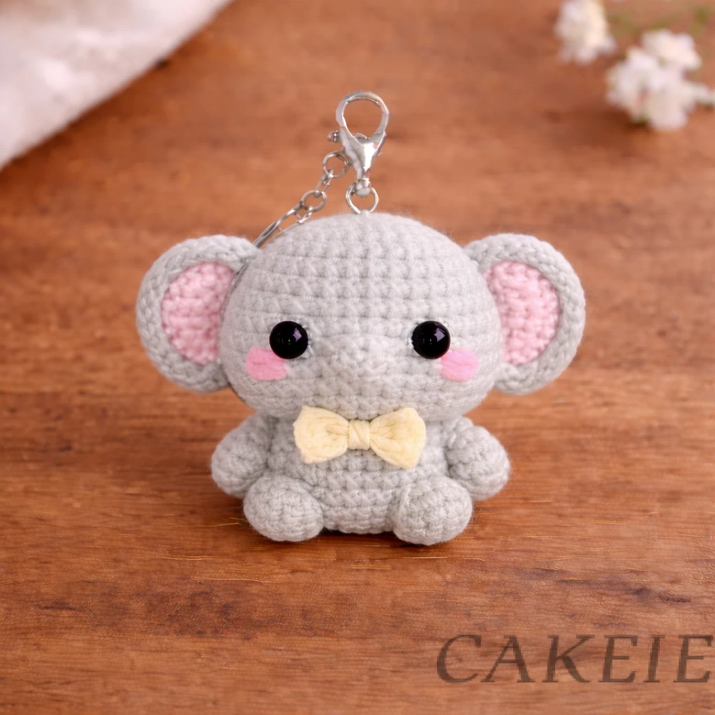Crochet Elephant Keychain